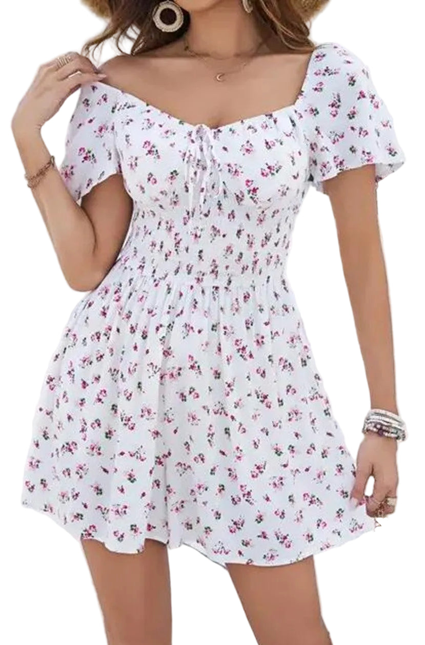 OFF-SHOULDER DITSY FLORAL MINI DRESS