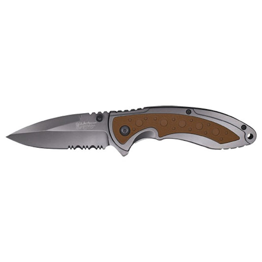 JUSTIN FOLDING KNIFE OLIVE RUBBER INLAY