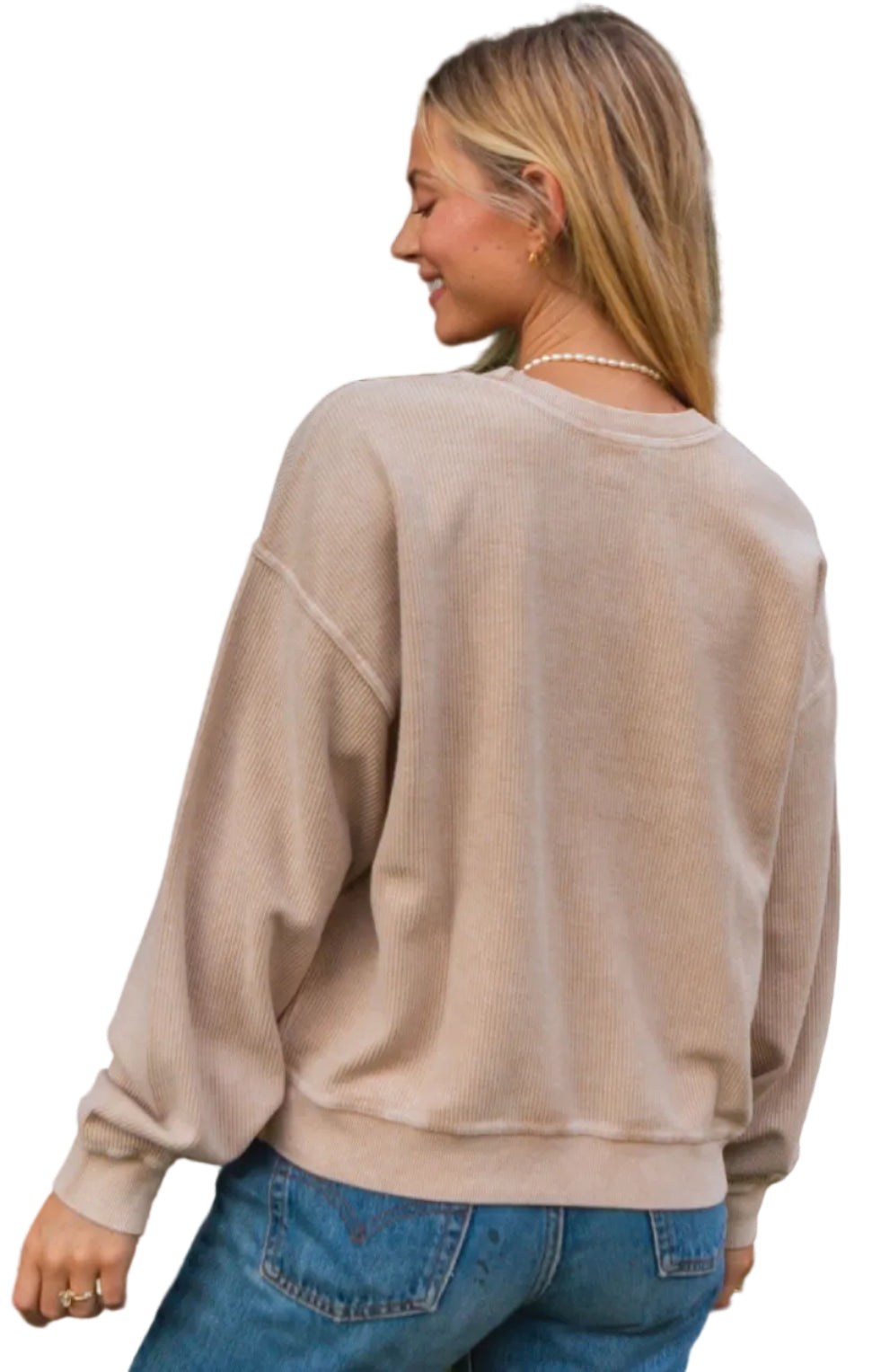 "BLESSED" VINTAGE THERMAL PULLOVER in DUSTY VANILLA or LATTE