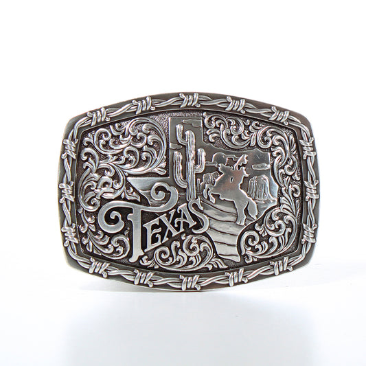 NOCONA MENS RECTANGLE TEXAS CACTUS HORSE BUCKLE