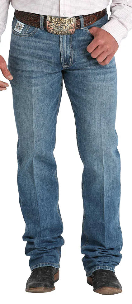 CINCH MEN'S WHITE LABEL RELAXED STRAIGHT LEG PERFORMANCE RELAXED JEANS - MEDIUM WASH