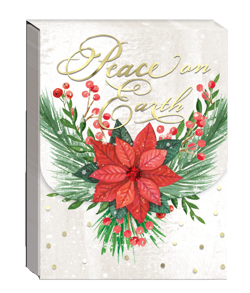 GLAD TIDINGS "PEACE POINSETTIA" POCKET NOTE PAD