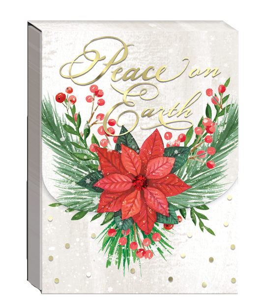 GLAD TIDINGS "PEACE POINSETTIA" POCKET NOTE PAD