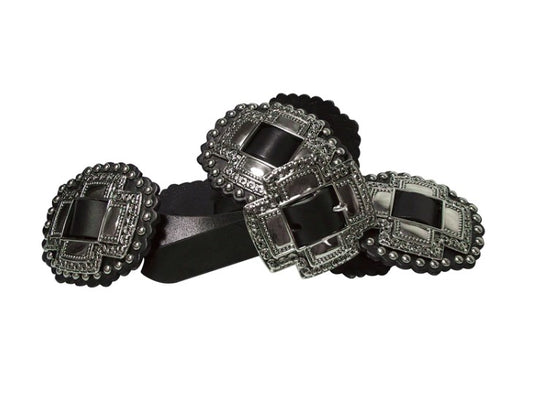 Roper Women’s Belt Leather Large Slide-On Conchos Black