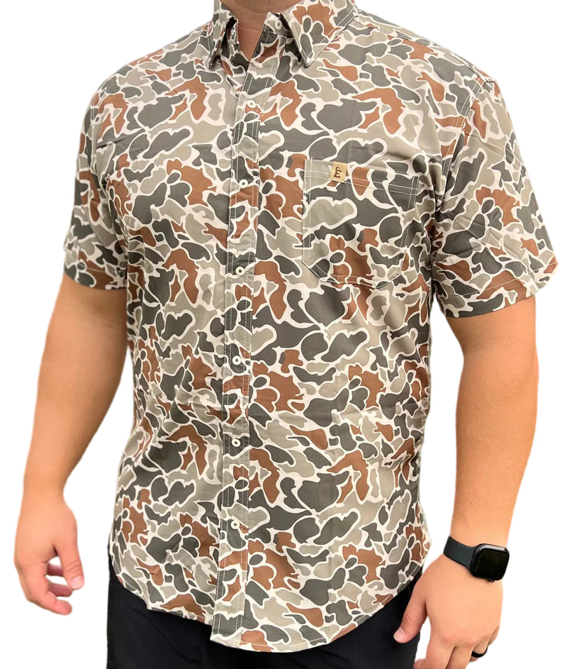 EMBRY OUTDOORS DESERT DUCK CAMO BUTTON-UP SHIRT