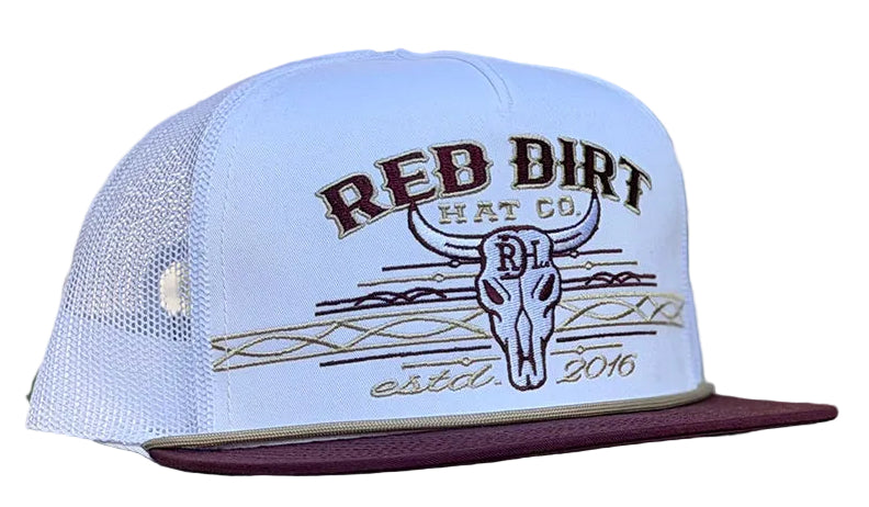 RED DIRT HAT CO SPIRIT HAT WHITE/MAROON