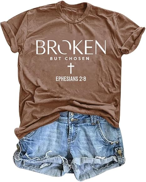 "BROKEN BUT CHOSEN" TEE in COFFEE