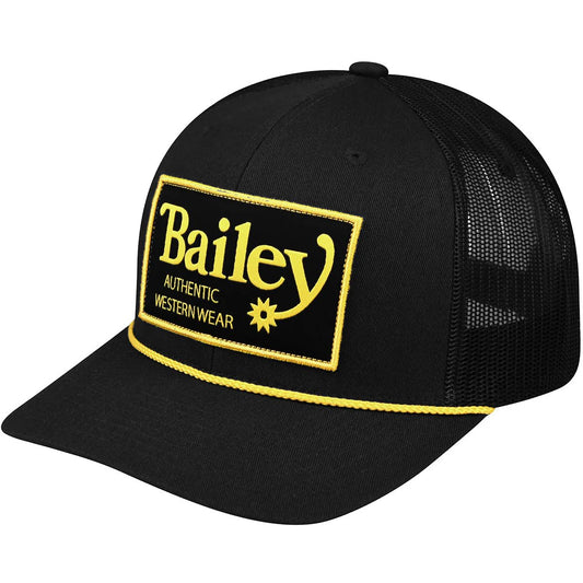 BAILEY WESTERN VALOR TRUCKER CAP in BLACK