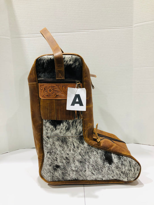 COWHIDE BOOT BAG