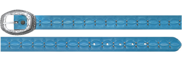 GIRL'S WRANGLER STUDDED TURQUOISE LEATHER BELT