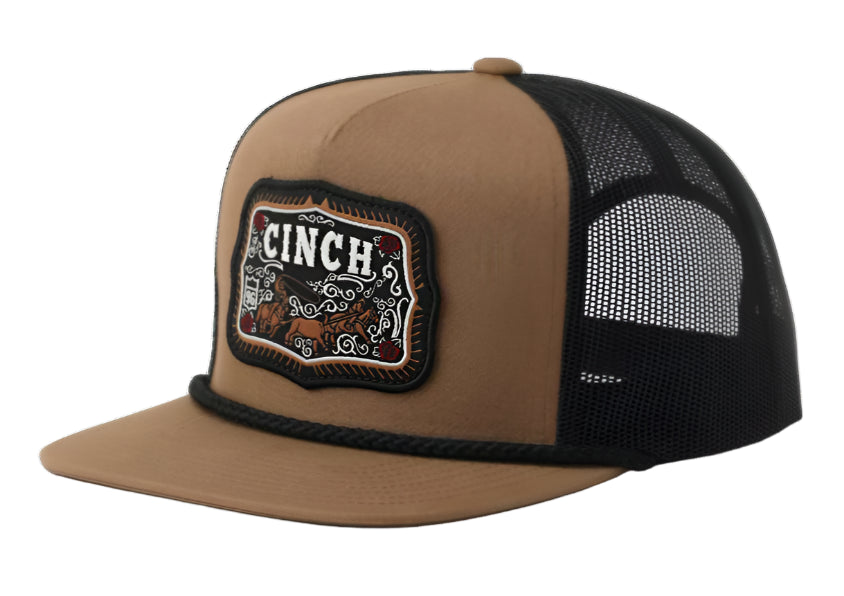 CINCH MEN'S ROPIN' PATCH BROWN TRUCKER CAP