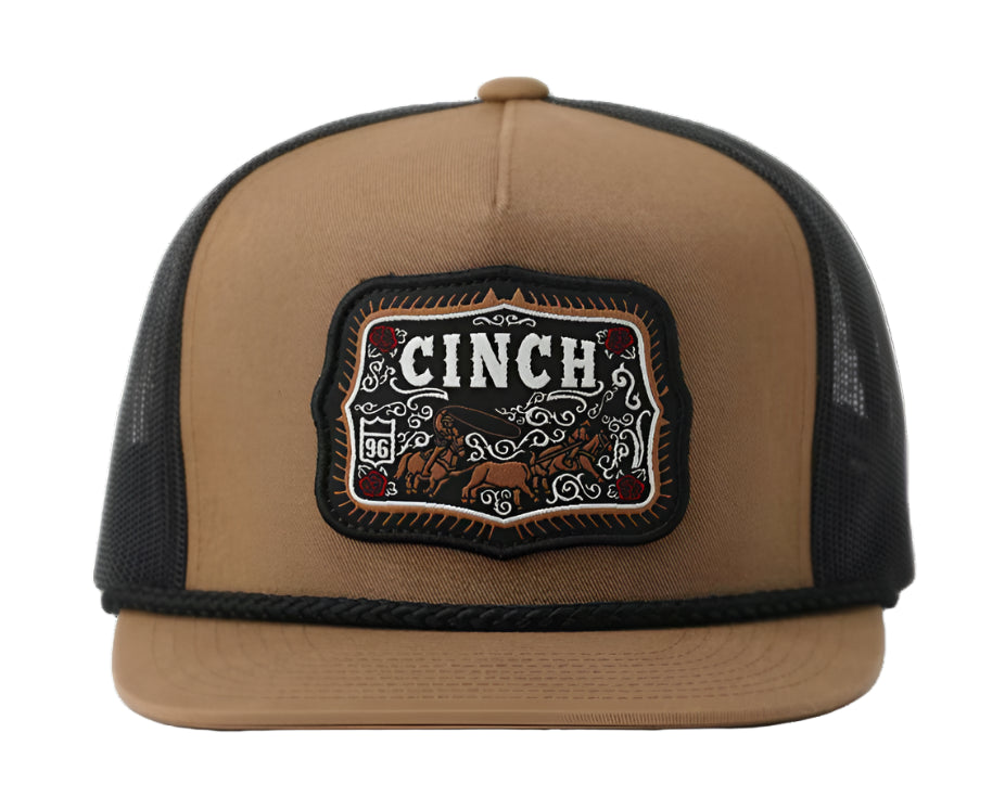 CINCH MEN'S ROPIN' PATCH BROWN TRUCKER CAP