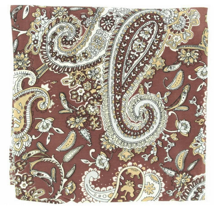 SILK PAISLEY WILD RAG in BROWN | FREDERICKSBURG – Yee Haw Ranch Outfitters