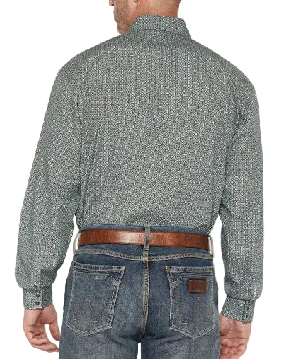 STETSON MEN'S LONG SLEEVE GEO PRINT SNAP WESTERN SHIRT
