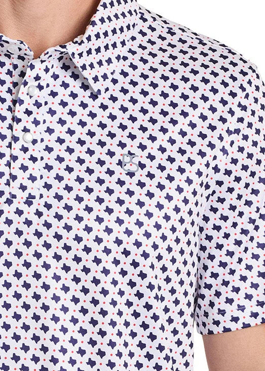 PANHANDLE SLIM MEN'S BLUE TEXAS PERFORMANCE POLO