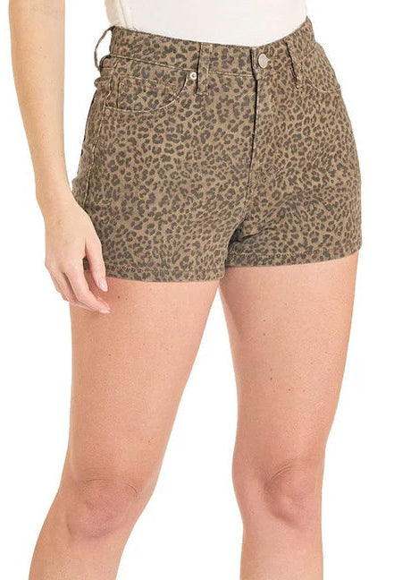 ROCK AND ROLL DENIM CHEETAH PRINT SHORTS