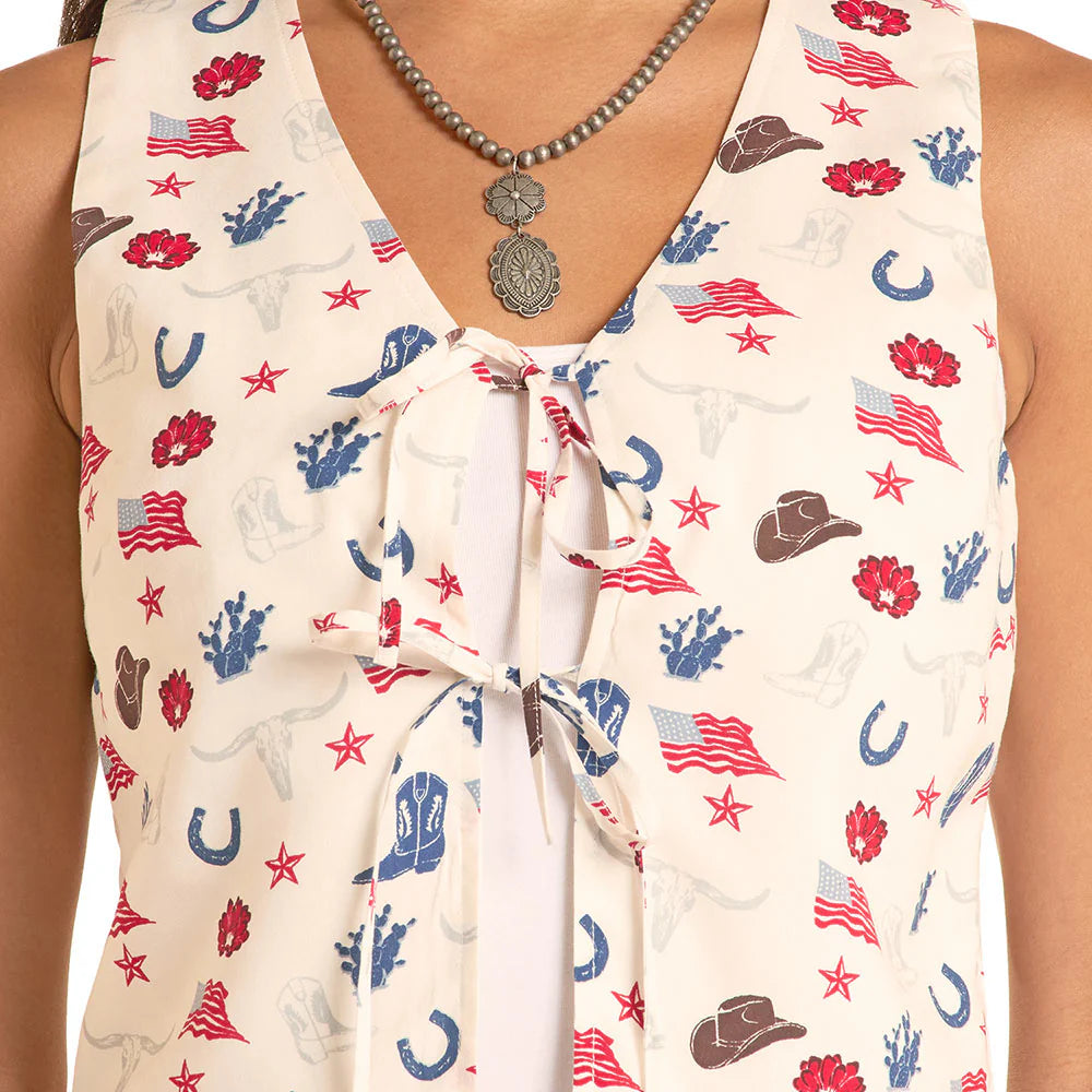 ROCK & ROLL DENIM LADIES' AMERICAN PRINT VEST