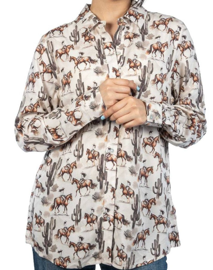 PANHANDLE SLIM WOMEN'S DESERT PRINT LONG SLEEVE SHIRT
