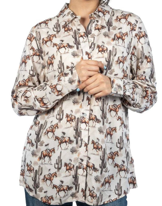 PANHANDLE SLIM WOMEN'S DESERT PRINT LONG SLEEVE SHIRT