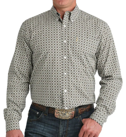 CINCH MEN'S MODERN FIT MEDALLION PRINT BUTTON-DOWN WESTERN SHIRT