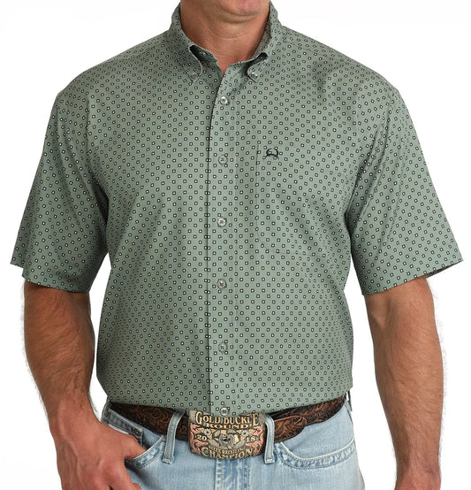 CINCH MEN'S SHORT SLEEVE PRINT ARENAFLEX SHIRT - OLIVE