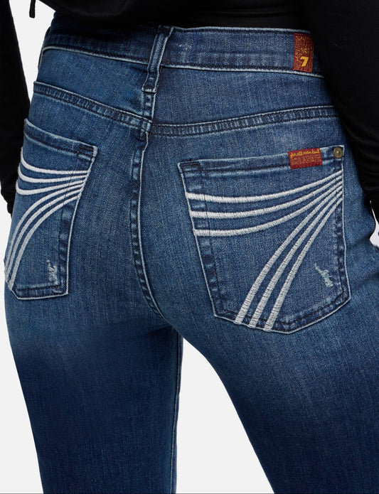 7 FOR ALL MANKIND DOJO 36" SLIM ILLUSION JEANS in LAKE BLUE