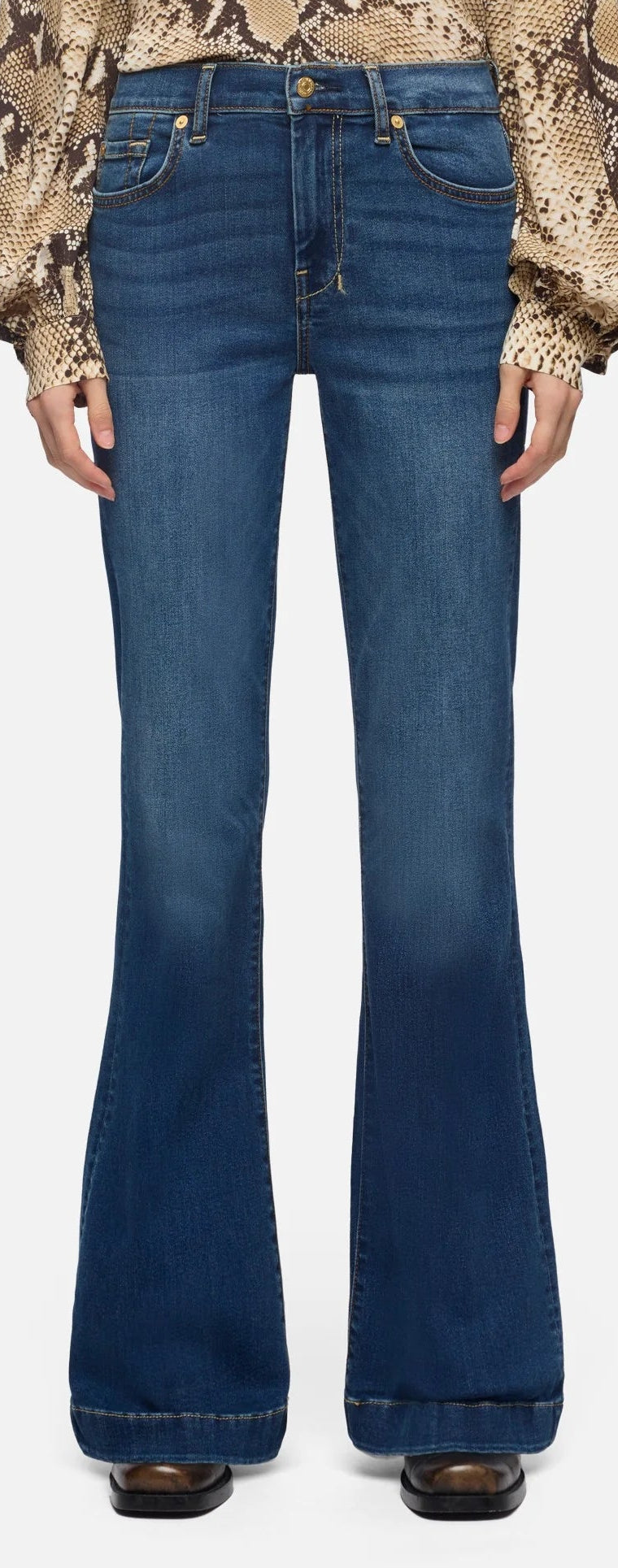 7 FOR ALL MANKIND DOJO SLIM ILLUSION JEANS in MEDIUM MELROSE