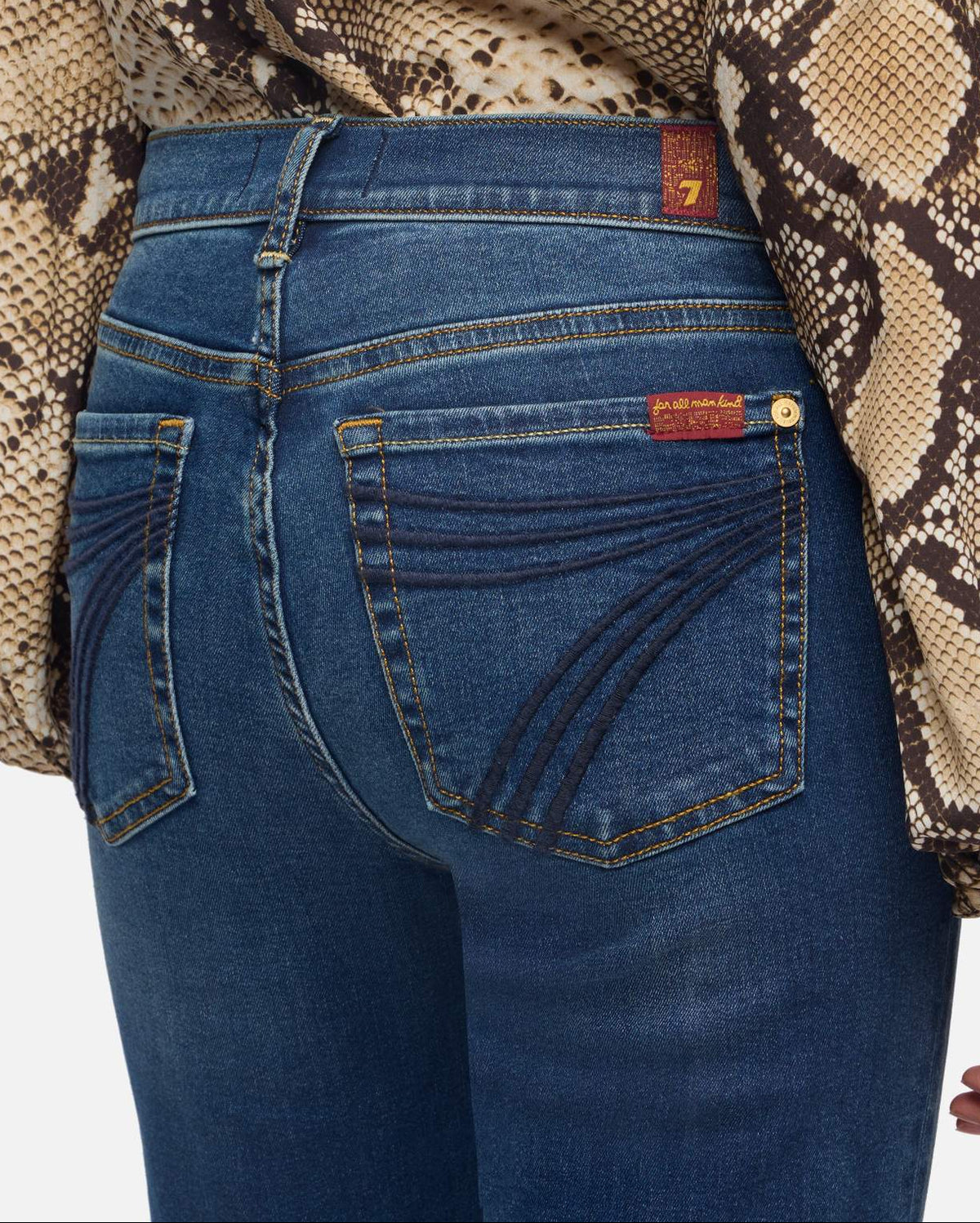 7 FOR ALL MANKIND DOJO SLIM ILLUSION JEANS in MEDIUM MELROSE