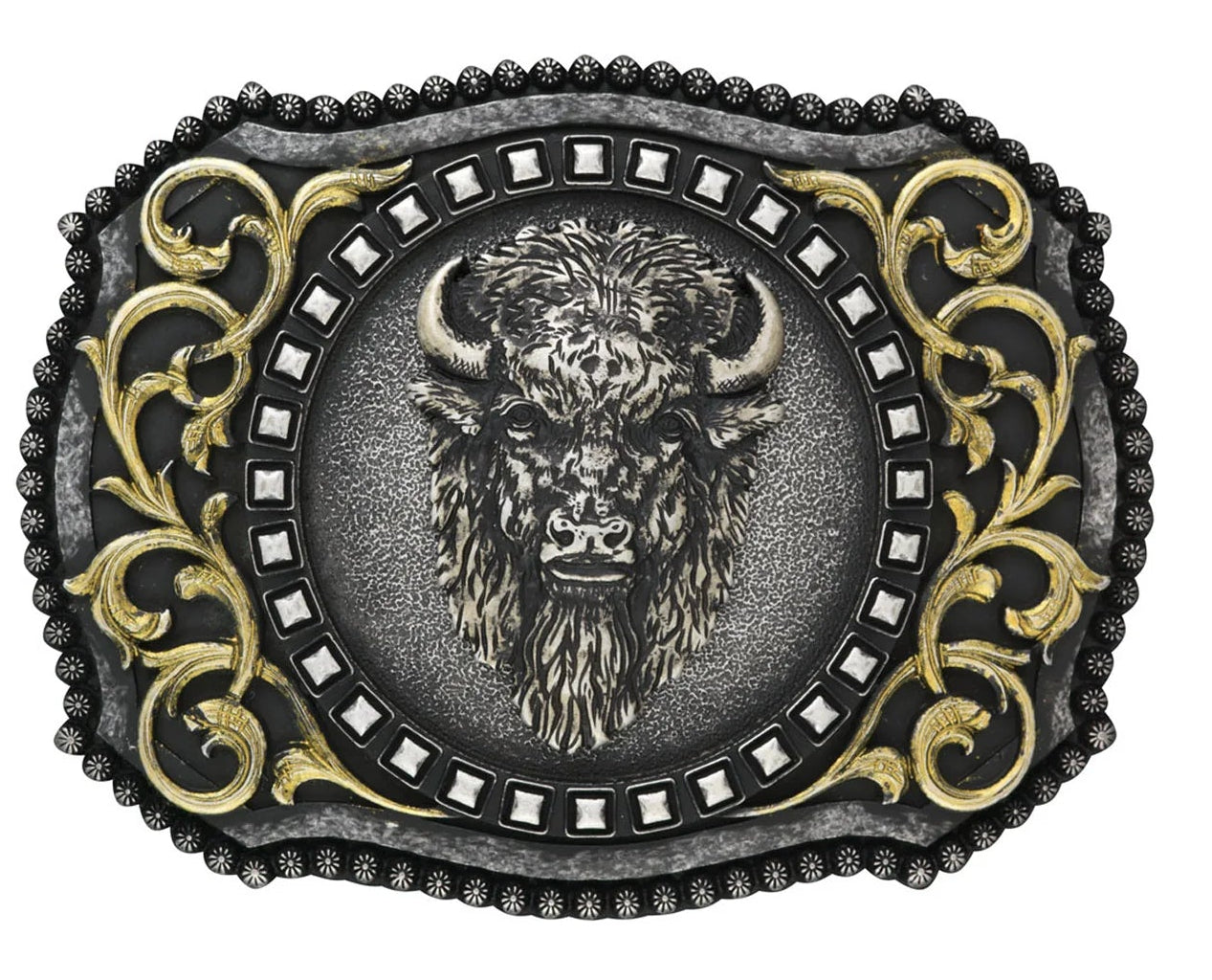 NOCONA BUFFALO HEAD BERRY EDGE 2 TONE BUCKLE