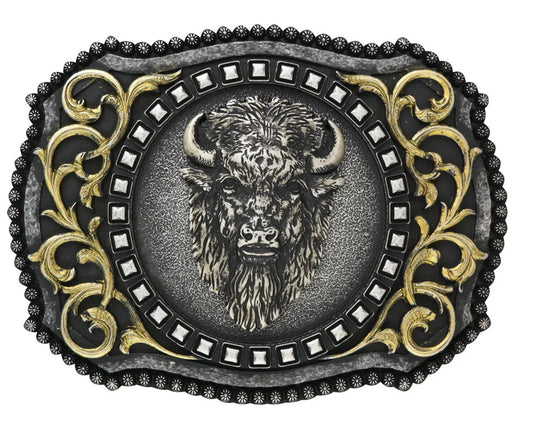 NOCONA BUFFALO HEAD BERRY EDGE 2 TONE BUCKLE
