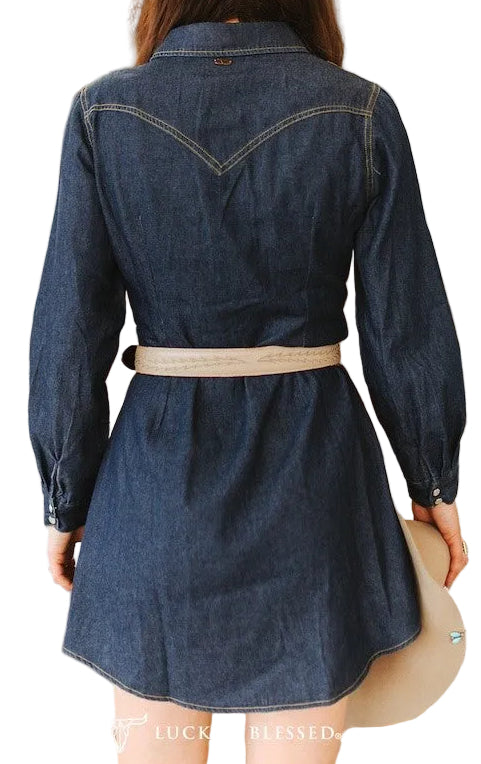 CLASSIC WESTERN SNAP FRONT DENIM DRESS