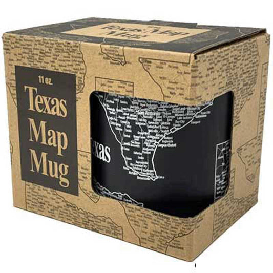 Black Texas Map Mug - 11 Oz.
