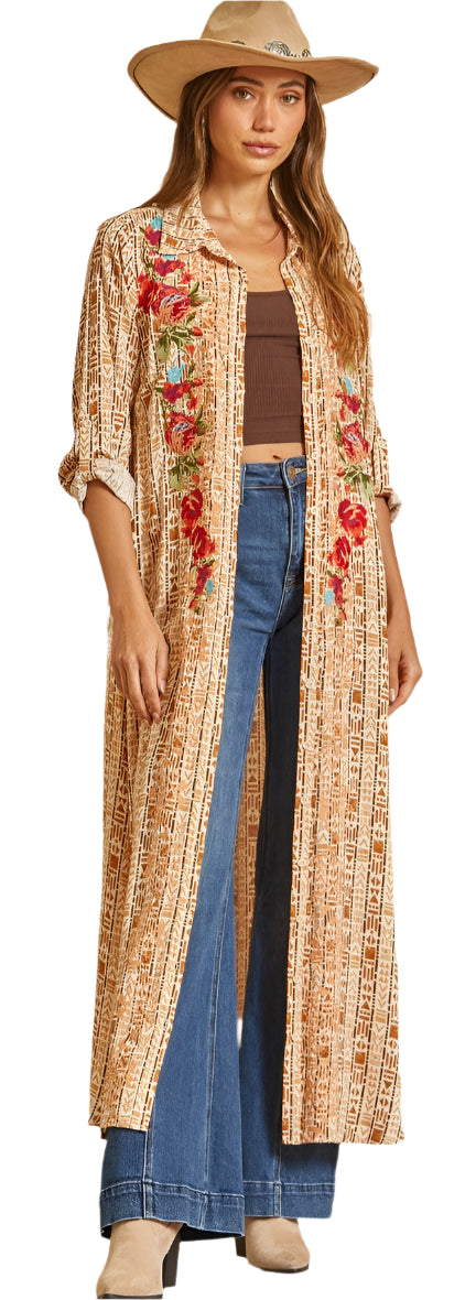 SAVANNA JANE MOCHA MAXI SHIRT DRESS