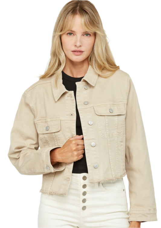 WOMEN'S STRETCH DENIM JACKET in MAIZE