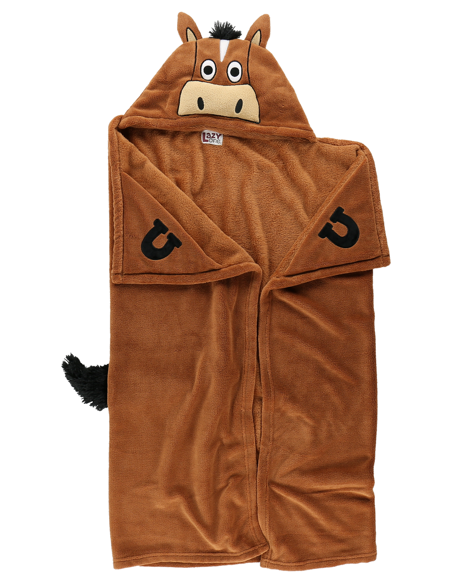 KID'S HORSE CRITTER HOODED BLANKET