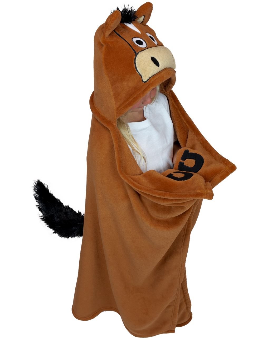 KID'S HORSE CRITTER HOODED BLANKET