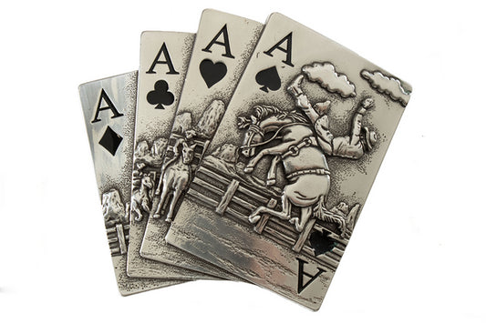 BLAZIN ROXX ENGRAVED ACES BELT BUCKLE