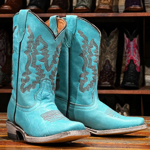 TANNER MARK GIRL'S ADDY TURQUOISE BOOTS
