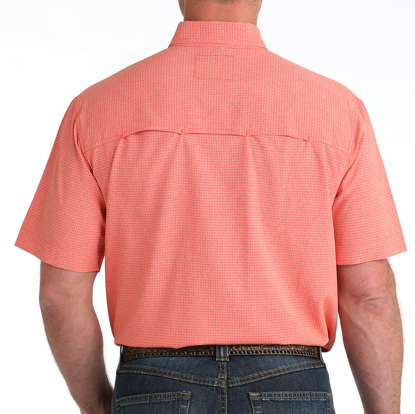 CINCH MEN'S SHORT SLEEVE PLAID ARENAFLEX SHIRT - RED