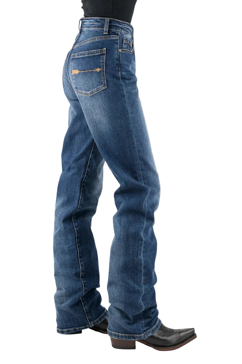 STETSON LADIES HIGH RISE STRAIGHT ARROW POCKET JEANS