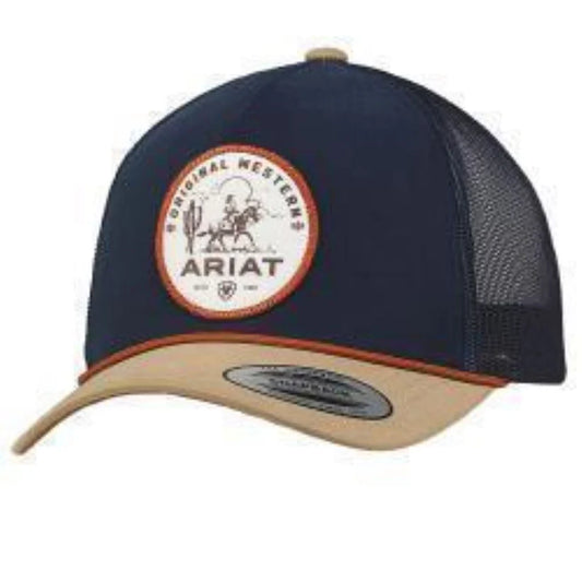 ARIAT MEN'S DESERT SCENE PATCH CAP in NAVY