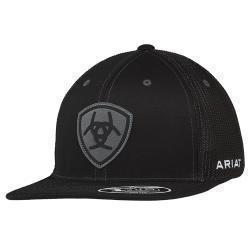 ARIAT MEN'S FLEXFIT 110 SUEDE PATCH CAP in BLACK