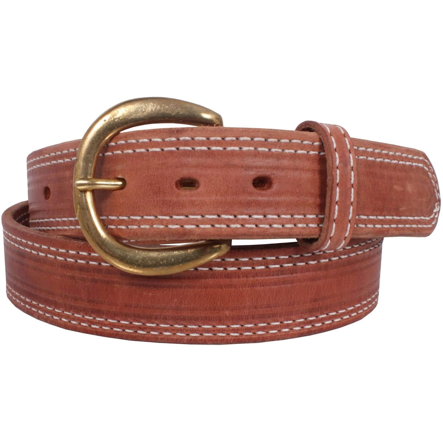 1 1/2" HARNESS LEATHER STITCHED BELT