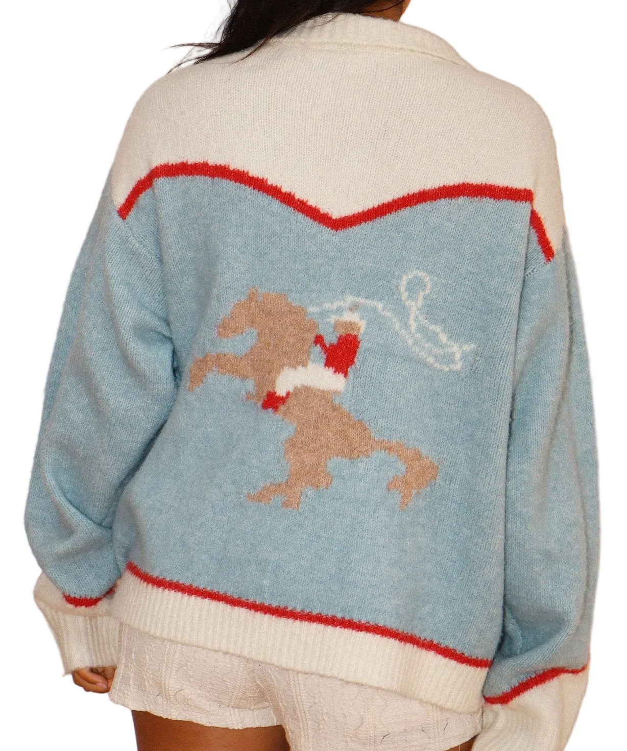 RODEO COWBOY ZIP-UP CARDIGAN SWEATER