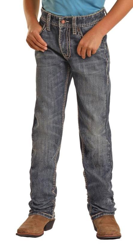 ROCK & ROLL BOY'S VINTAGE DARK WASH REVOLVER JEAN