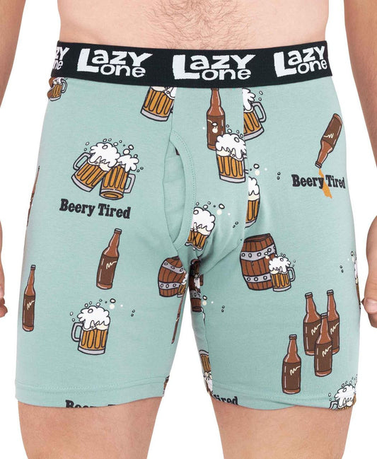 MEN'S "BEERIERE, BEERY TIRED" BOXER BRIEFS