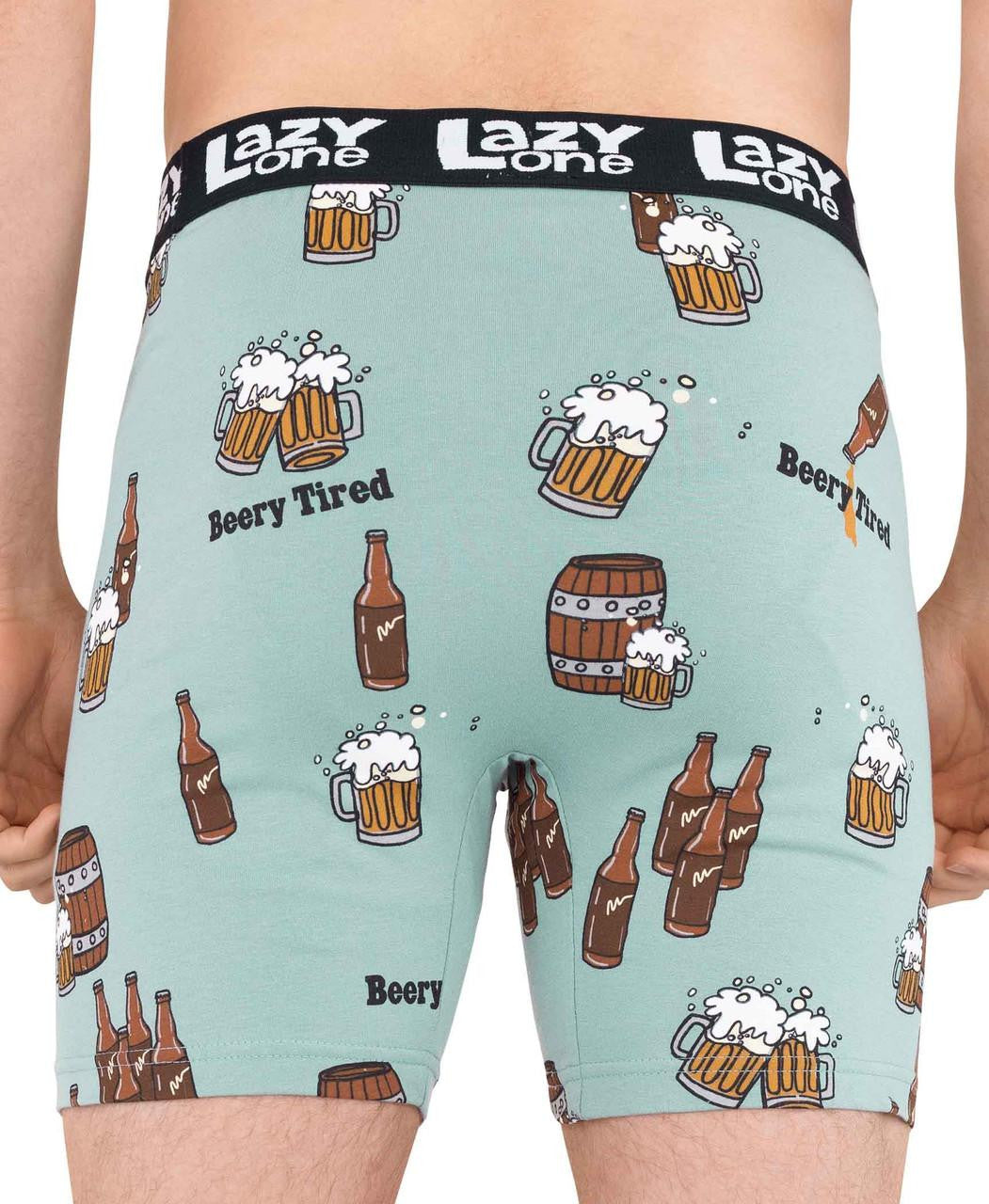 MEN'S "BEERIERE, BEERY TIRED" BOXER BRIEFS