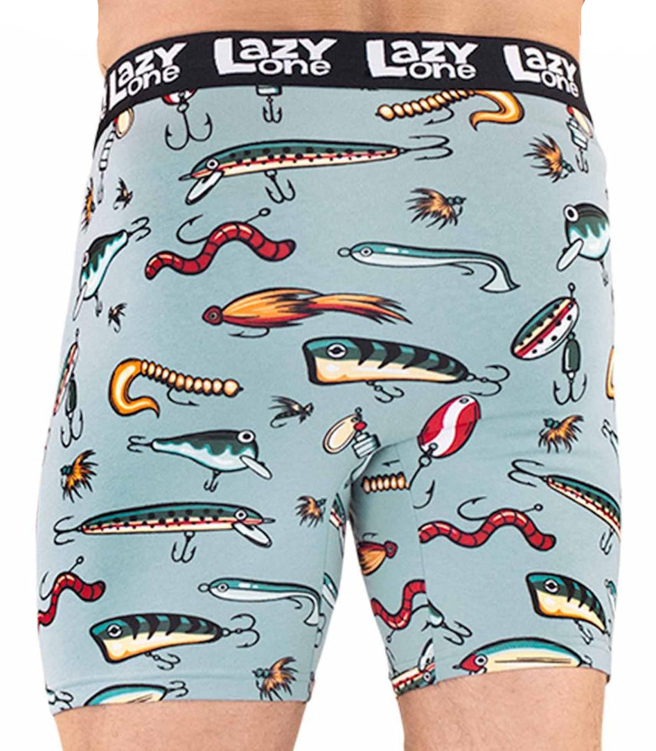 MEN'S "FISHING LURES" BOXER BRIEFS