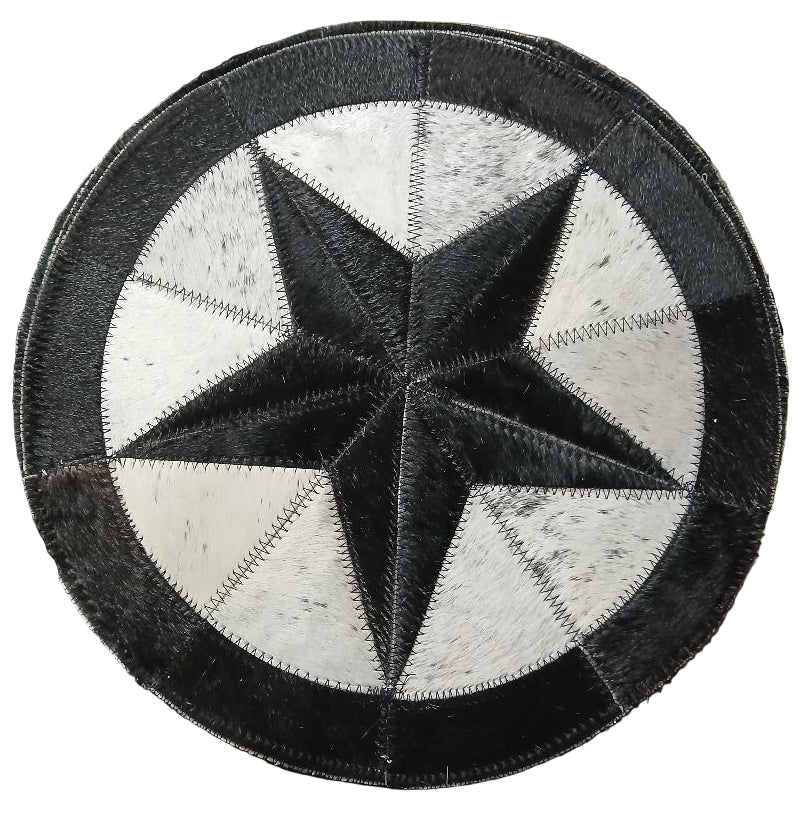 ROUND COWHIDE STAR PATCHWORK PLACEMATS