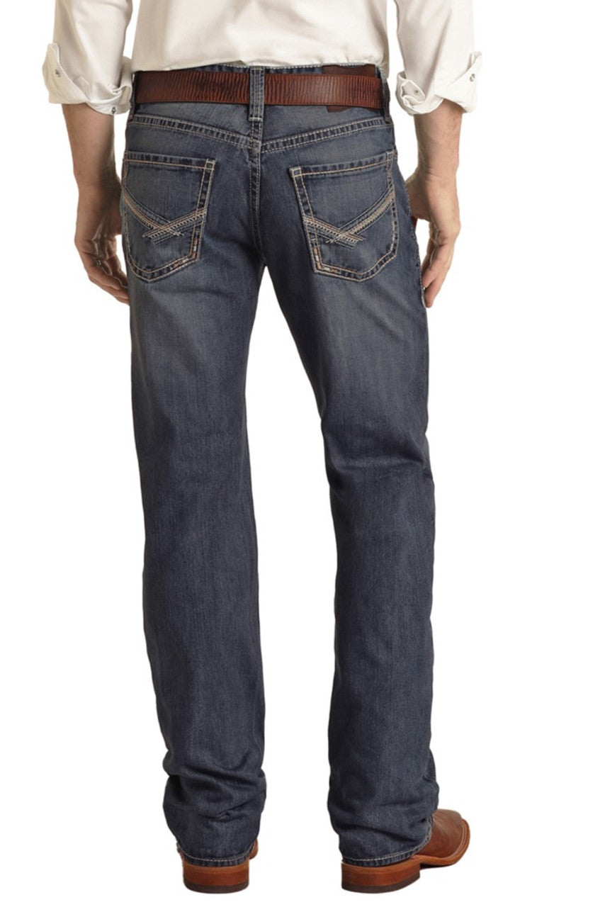 ROCK & ROLL MEN'S DOUBLE BARREL RELAXED STRAIGHT BOOTCUT JEANS